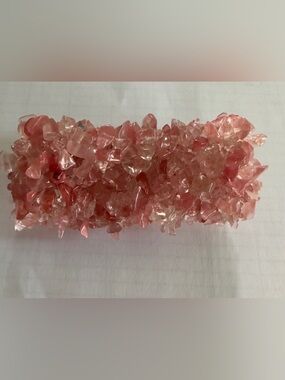 Francesca's Collections Rose Pink Crystal Chip Stretch Bracelet